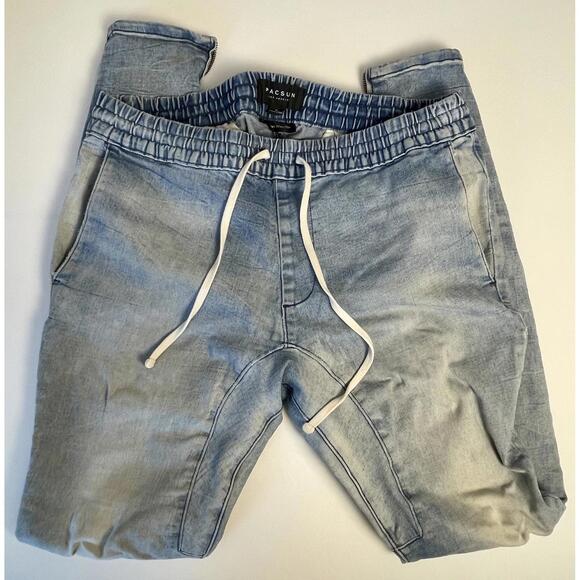 PACSUN Light wash Denim Joggers- Men M - Picture 1 of 5